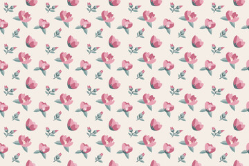 A tiny red flower as vintage seamless pattern ep10