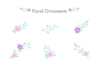 tiny pastel flower ornament  on white background vector