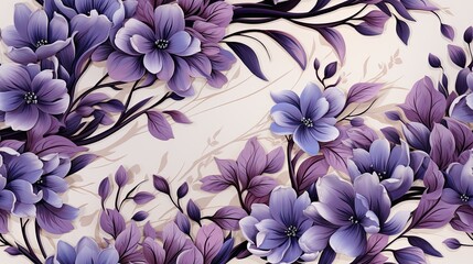 Fototapeta premium beautiful seamless watercolor pattren of lavender flower