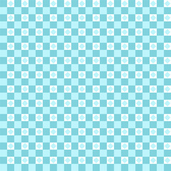 Light Blue color and white color checkered and diamond background card. Modern stylish texture. Repeating geometric tiles of squares. seamless pattern