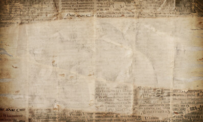 Newspaper old paper background with paper, Newspaper paper grunge vintage old aged texture background wallpaper. Background, wallpaper. Png 89, Ai Generate 