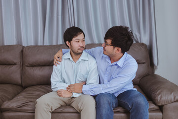 Portrait of Carefree Gay Couple Indoors