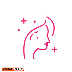 BEauty women icon vector graphic of template line style 