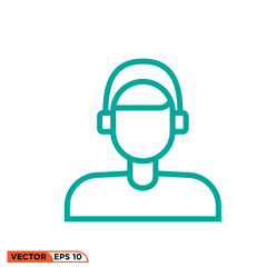 Man icon vector graphic of template line style 