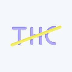 Icon Zero THC. related to CBD Oil symbol. simple design editable. simple illustration