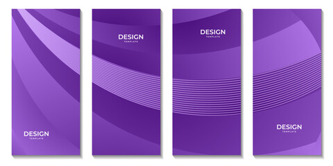 brochures with purple gradient wave simple background