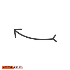 Arrow abstract icon vector graphic of template  line style
