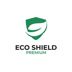 Eco Shield Logo Design Concept Vector Illustration Symbol Icon