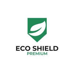 Eco Shield Logo Design Concept Vector Illustration Symbol Icon