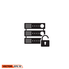 Server unlocked icon vector graphic of template 