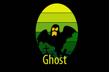 Ghost T Shirt Design Landscape Retro Vintage