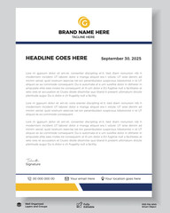 Obraz premium elegant And Modern letterhead template design With Black yellow Color.