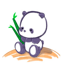 panda bamboo character