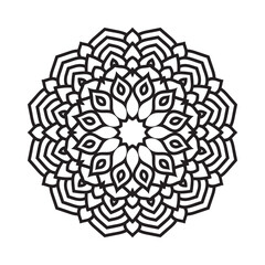 Circular mandala for Henna, Mehndi, tattoo, decoration. Decorative frame ornament in ethnic oriental style vector