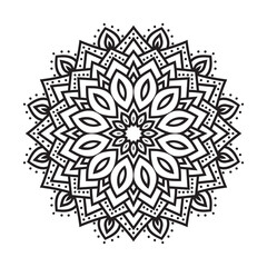 Circular mandala for Henna, Mehndi, tattoo, decoration. Decorative frame ornament in ethnic oriental style vector