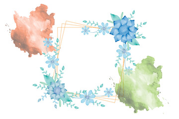watercolor flower frame