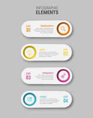 Business infographic template design icons 4 options or steps
