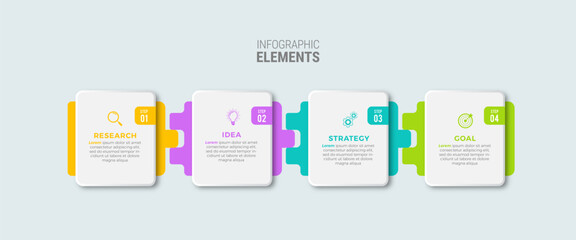 Business infographic template design icons 4 options or steps
