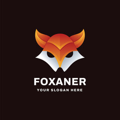 Fox Logo Gradient Vector Icon Illustration