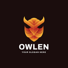 Fototapeta premium Owl Logo Gradient Vector Icon Illustration