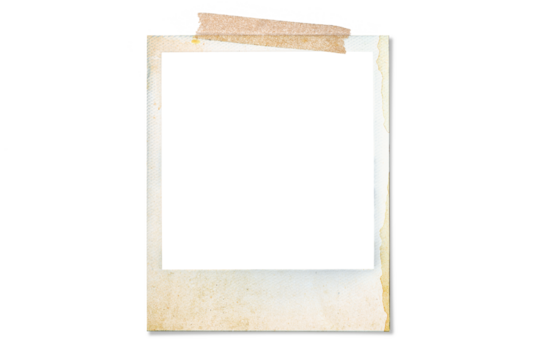 テープで留められた、古いポラロイド写真