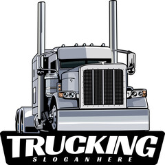 truck semi logo design vector