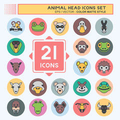 Icon Set Animal Head. related to Education symbol. simple design editable. simple illustration