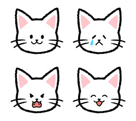白猫の表情セット