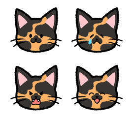 サビ猫の表情セット