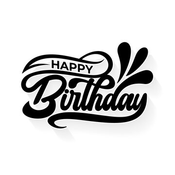 greeting text of  happy birthday lettering design