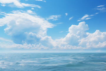 Fototapeta na wymiar Blue sky over an ocean bright day