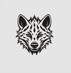 Hyena logo icon vector with piercing stare isolated