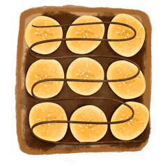toast banana chocolate.