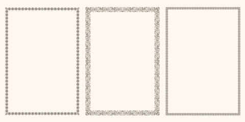 Set of vector ornamental frames