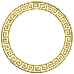 Gold Round Frame Meander