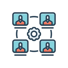 Color illustration icon for collaborative