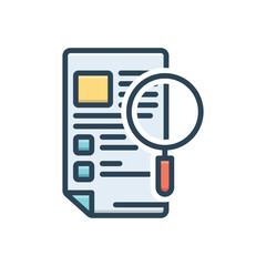 Color illustration icon for observation