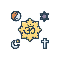 Color illustration icon for religious