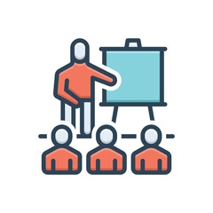 Color illustration icon for training