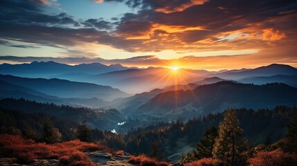 Fototapeta na wymiar Peak Perfection Spectacular Sunrise Over