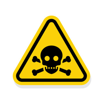 ISO Triangle Warning Sign: Toxic Poison Symbol