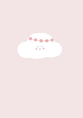 Cute cloud on pink background design