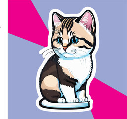 cat illustration , cat sticker , cat vector , cat, happy cat , cartoon cat