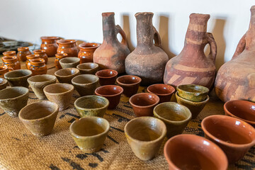 Ceramics, a ceramic product made with their own hands, made on a potter's wheel, jug, mug, clay,...