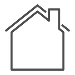 Thin line home icon. Outline house shape element.