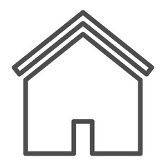 Thin line home icon. Outline house shape element.