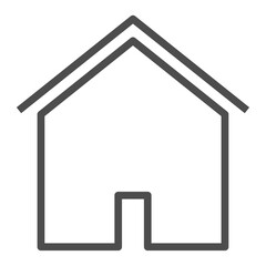 Thin line home icon. Outline house shape element.