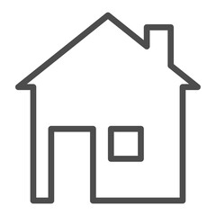 Thin line home icon. Outline house shape element.