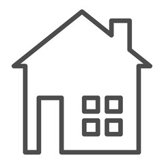 Thin line home icon. Outline house shape element.