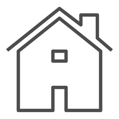 Thin line home icon. Outline house shape element.